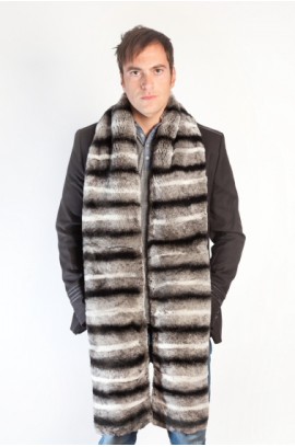 Rex chinchilla fur scarf-stole